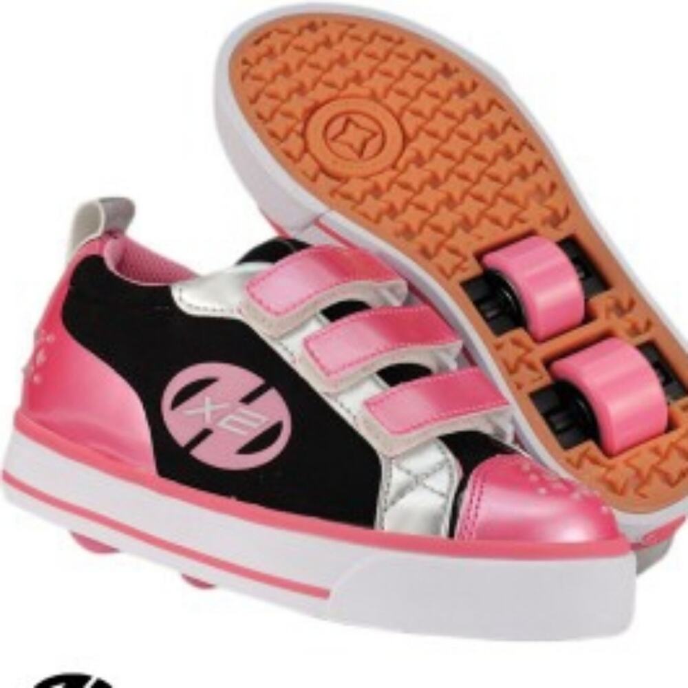 Heelys X2 Sparkler Kids' Pink, Black, and Silver Sneakers 13